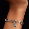 Mini-Dangle Charm „Elefant“ in Türkisfarbe aus Sterlingsilber