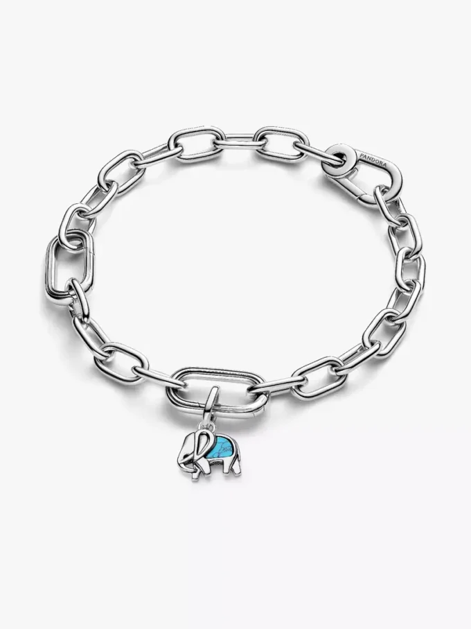 Mini-Dangle Charm „Elefant“ in Türkisfarbe aus Sterlingsilber