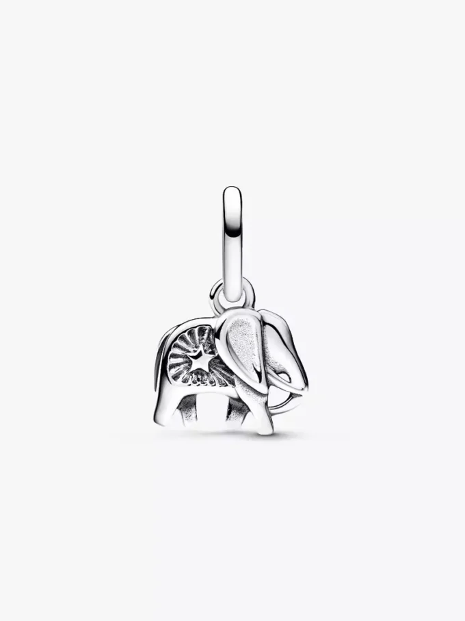 Mini-Dangle Charm „Elefant“ in Türkisfarbe aus Sterlingsilber