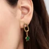 Mini-Dangle Charm „Grüne Schildkröte“, 14-karätig vergoldet