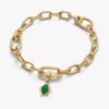 Mini-Dangle Charm „Grüne Schildkröte“, 14-karätig vergoldet