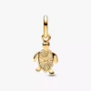 Mini-Dangle Charm „Grüne Schildkröte“, 14-karätig vergoldet
