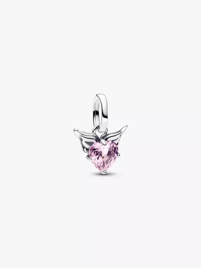 Mini-Dangle Charm „Winged Heart“ aus Sterlingsilber Mini-Dangle Charm „Winged Heart“ aus Sterlingsilber