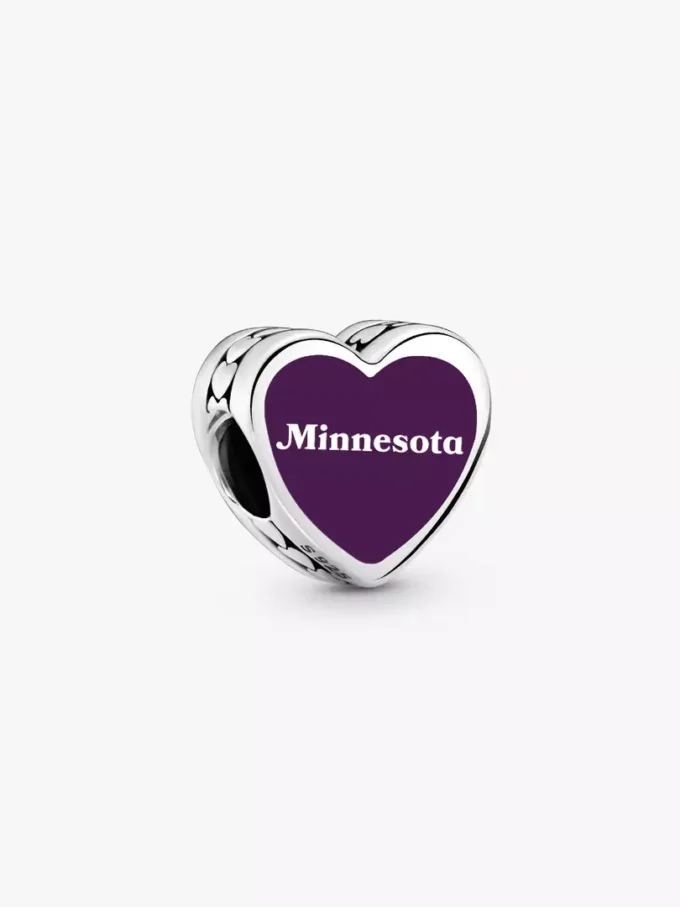 Minnesota-Herz-Charm aus Sterlingsilber Minnesota-Herz-Charm aus Sterlingsilber
