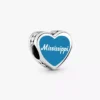 Mississippi-Herz-Charm aus Sterlingsilber