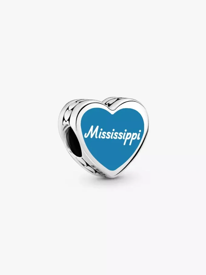 Mississippi-Herz-Charm aus Sterlingsilber