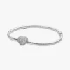 Moments Armband mit funkelndem Herz und Snake Chain aus Sterlingsilber Moments Armband mit funkelndem Herz und Snake Chain aus Sterlingsilber