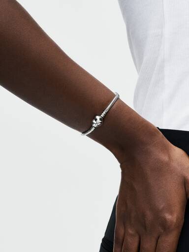 Moments Herz- und Snake Chain-Armband – Sterlingsilber Moments Herz- und Snake Chain-Armband – Sterlingsilber