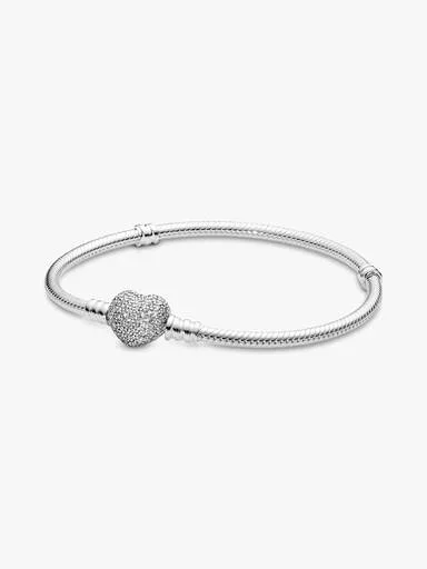 Moments Sparkling Heart & Snake Chain Armband – Sterlingsilber Moments Sparkling Heart & Snake Chain Armband – Sterlingsilber