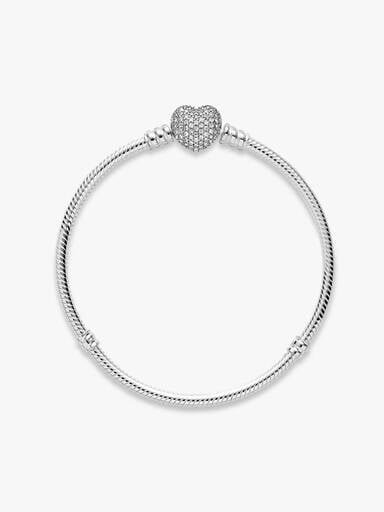 Moments Sparkling Heart & Snake Chain Armband – Sterlingsilber Moments Sparkling Heart & Snake Chain Armband – Sterlingsilber