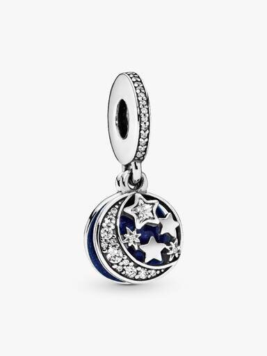 Mond & blauer Himmel-Dangle Charm – Sterlingsilber Mond & blauer Himmel-Dangle Charm – Sterlingsilber