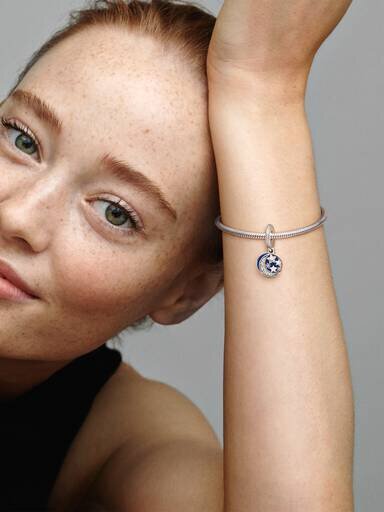 Mond & blauer Himmel-Dangle Charm – Sterlingsilber Mond & blauer Himmel-Dangle Charm – Sterlingsilber