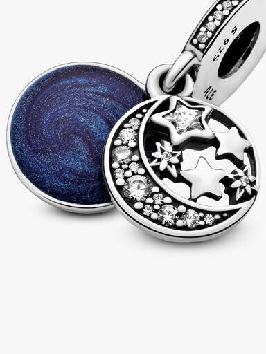 Mond & blauer Himmel-Dangle Charm – Sterlingsilber Mond & blauer Himmel-Dangle Charm – Sterlingsilber