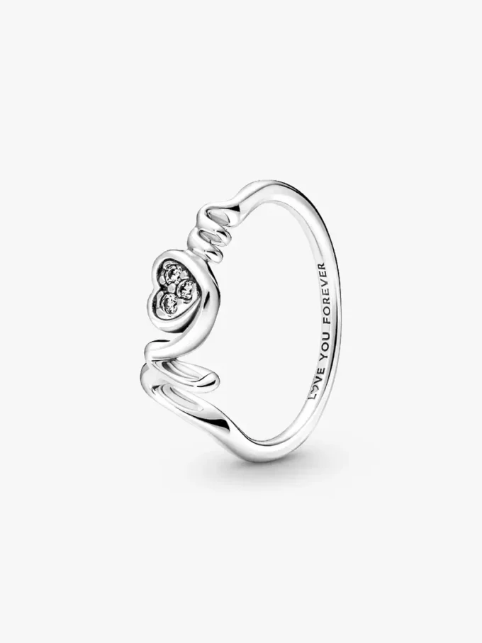 Mum Pavé-Herzring aus Sterlingsilber Mum Pavé-Herzring aus Sterlingsilber