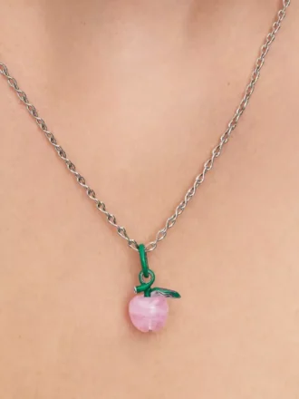 Murano-Charm „Rosa Apfel“ aus Sterlingsilber