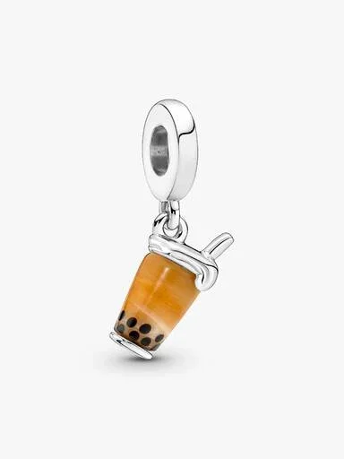 Murano Glass Bubble Tea Dangle Charm – Sterlingsilber Murano Glass Bubble Tea Dangle Charm – Sterlingsilber