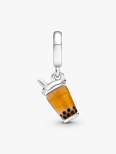 Murano Glass Bubble Tea Dangle Charm – Sterlingsilber Murano Glass Bubble Tea Dangle Charm – Sterlingsilber
