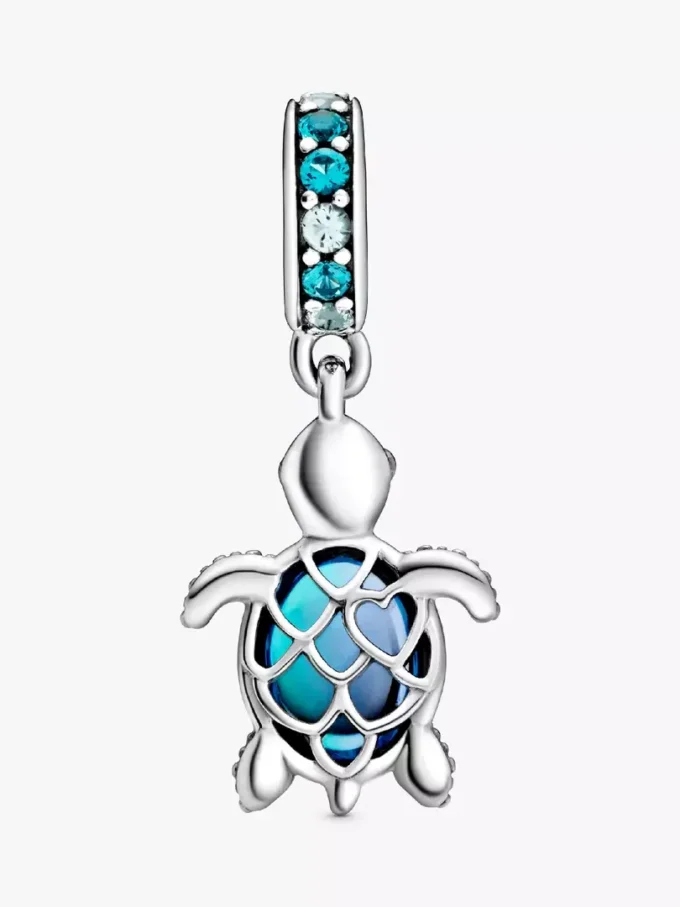 Murano Glass Dangle Charm „Meeresschildkröte“ aus Sterlingsilber