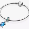 Murano Glass Dangle Charm „Meeresschildkröte“ aus Sterlingsilber