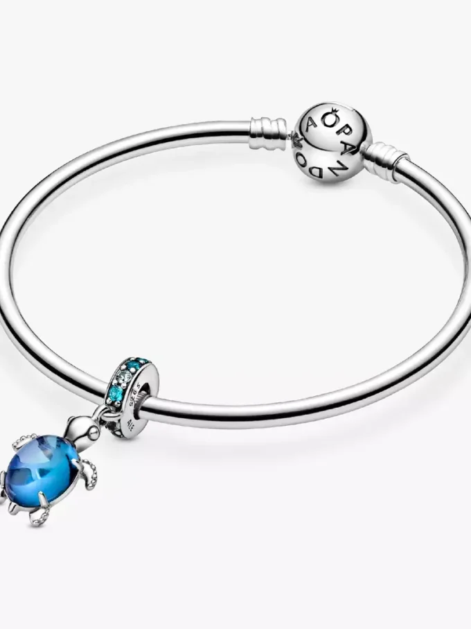 Murano Glass Dangle Charm „Meeresschildkröte“ aus Sterlingsilber