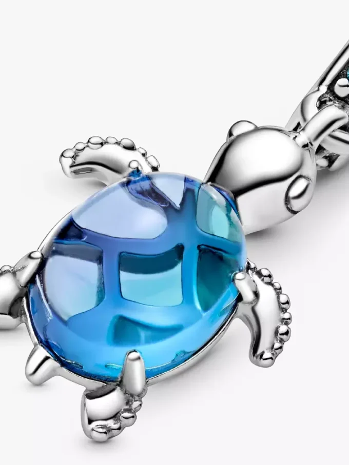 Murano Glass Dangle Charm „Meeresschildkröte“ aus Sterlingsilber