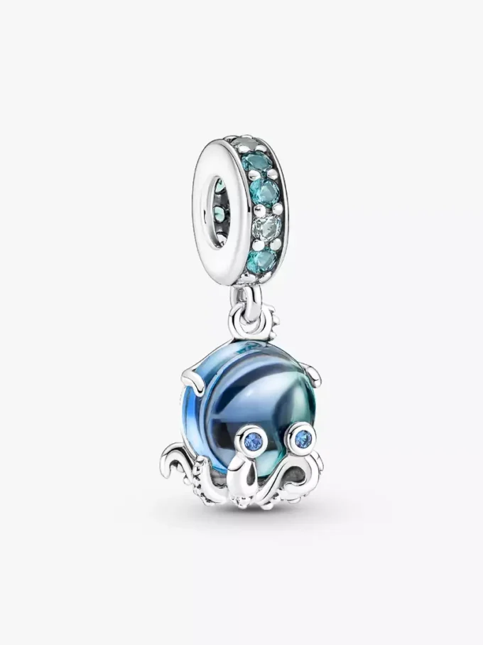 Murano Glass Dangle Charm „Süßer Oktopus“ aus Sterlingsilber