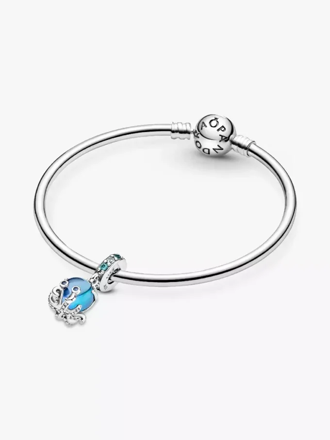 Murano Glass Dangle Charm „Süßer Oktopus“ aus Sterlingsilber