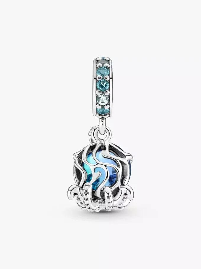 Murano Glass Dangle Charm „Süßer Oktopus“ aus Sterlingsilber