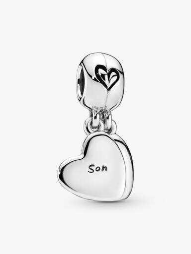 Mutter & Sohn Herz-Dangle Charm – Sterlingsilber Mutter & Sohn Herz-Dangle Charm – Sterlingsilber