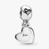 Mutter & Sohn Herz-Split-Dangle Charm aus Sterlingsilber Mutter & Sohn Herz-Split-Dangle Charm aus Sterlingsilber