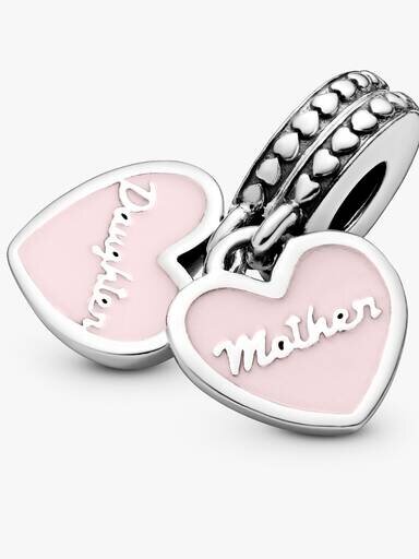 Mutter & Tochter Herz-Dangle Charm – Sterlingsilber Mutter & Tochter Herz-Dangle Charm – Sterlingsilber