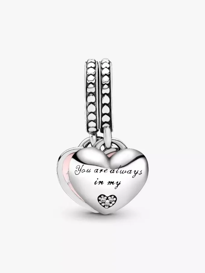 Mutter-&-Tochter-Herzen-Charm aus Sterlingsilber Mutter-&-Tochter-Herzen-Charm aus Sterlingsilber