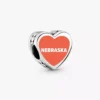 Nebraska-Herz-Charm aus Sterlingsilber
