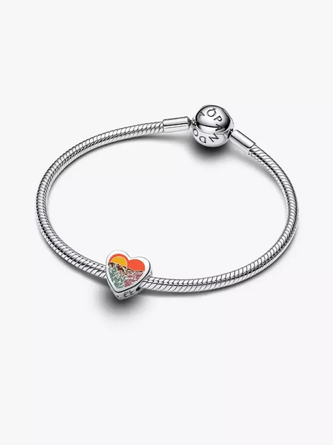 Nevada-Herz-Charm aus Sterlingsilber Nevada-Herz-Charm aus Sterlingsilber