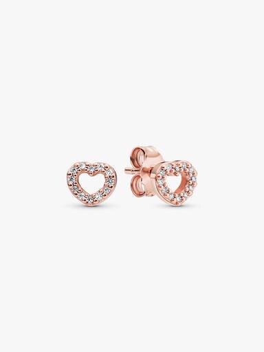 Offene Herz-Ohrringe – 14-karätige Roségoldbeschichtung Offene Herz-Ohrringe – 14-karätige Roségoldbeschichtung