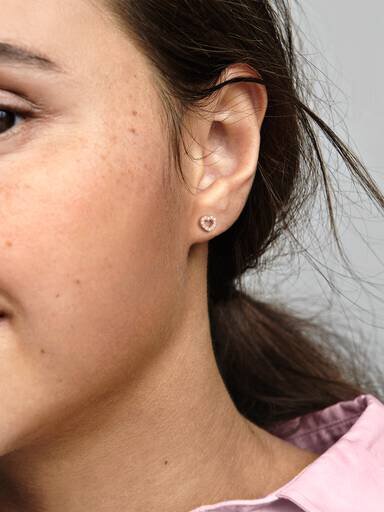 Offene Herz-Ohrringe – 14-karätige Roségoldbeschichtung Offene Herz-Ohrringe – 14-karätige Roségoldbeschichtung