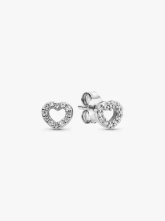 Ohrringe mit offenem Herz aus Sterlingsilber