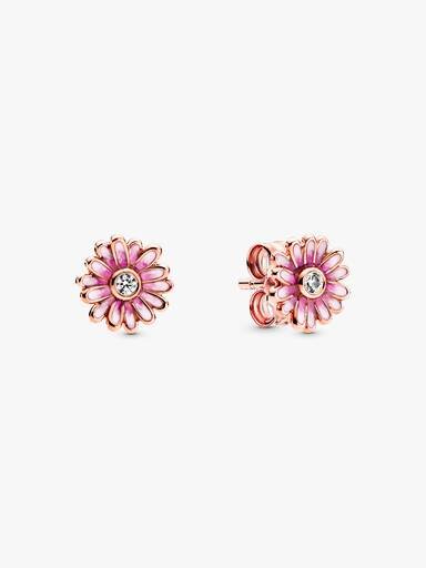 Ohrringe mit rosa Gänseblümchen – 14 Karat Roségold-Beschichtung Ohrringe mit rosa Gänseblümchen – 14 Karat Roségold-Beschichtung