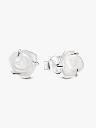Ohrringe „White Rose in Bloom“ – Sterlingsilber Ohrringe „White Rose in Bloom“ – Sterlingsilber