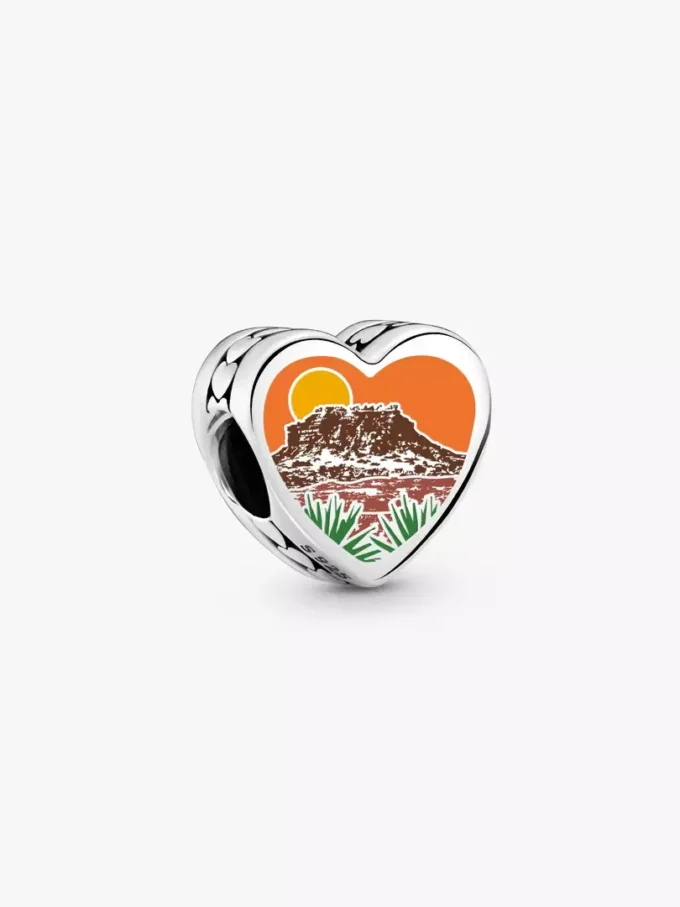 Oklahoma-Herz-Charm aus Sterlingsilber Oklahoma-Herz-Charm aus Sterlingsilber