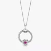 Oktober-Geburtsstein-Eternity-Circle-O Pendant-Set, 3er-Set