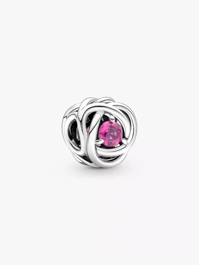 Oktober Pink Eternity Circle Charm aus Sterlingsilber Oktober Pink Eternity Circle Charm aus Sterlingsilber