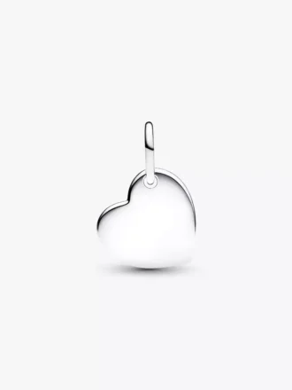 Gravierbarer Herz-Dangle Charm mit blauem Stein aus Sterlingsilber
