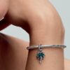 Opalescent Green Palm Tree Dangle Charm – Sterlingsilber Opalescent Green Palm Tree Dangle Charm – Sterlingsilber