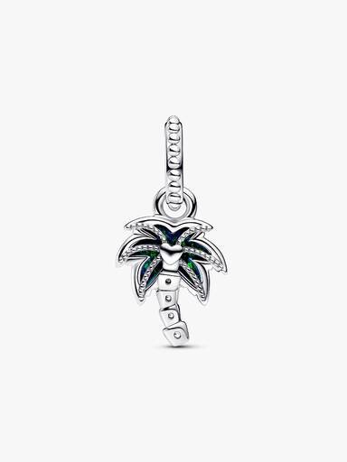 Opalescent Green Palm Tree Dangle Charm – Sterlingsilber Opalescent Green Palm Tree Dangle Charm – Sterlingsilber