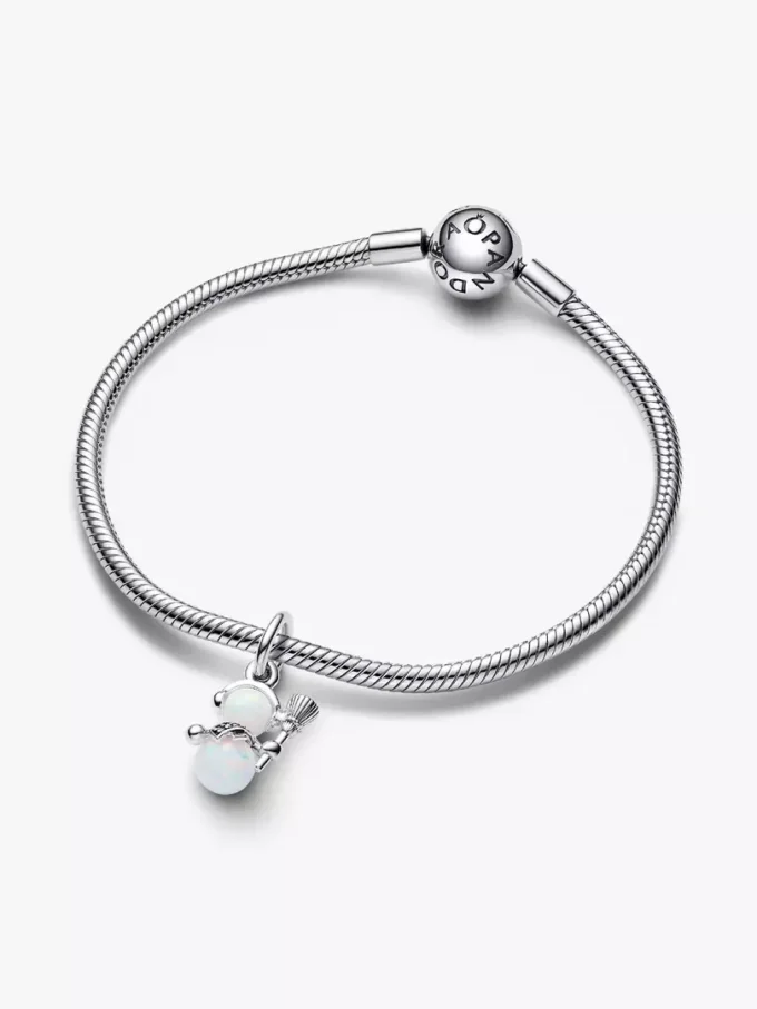Opaleszenter Schneemann-Dangle Charm aus Sterlingsilber Opaleszenter Schneemann-Dangle Charm aus Sterlingsilber