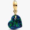 Opaleszierender grüner Herz-Dangle Charm – 14-karätige Vergoldung Opaleszierender grüner Herz-Dangle Charm – 14-karätige Vergoldung