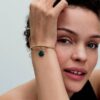 Opaleszierender grüner Herz-Dangle Charm – 14-karätige Vergoldung Opaleszierender grüner Herz-Dangle Charm – 14-karätige Vergoldung