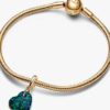 Opaleszierender grüner Herz-Dangle Charm – 14-karätige Vergoldung Opaleszierender grüner Herz-Dangle Charm – 14-karätige Vergoldung