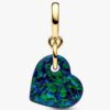 Opaleszierender grüner Herz-Dangle Charm – 14-karätige Vergoldung Opaleszierender grüner Herz-Dangle Charm – 14-karätige Vergoldung